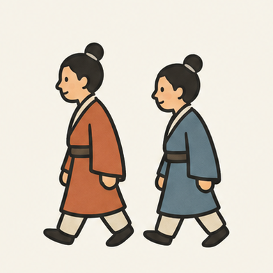 原创教学插图
Original teaching illustration: 跟从
follow