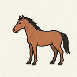 原创教学插图
Original teaching illustration: 马
horse
