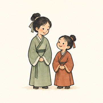 原创教学插图
Original teaching illustration: 妹妹
younger sister