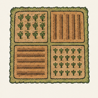 原创教学插图
Original teaching illustration: 田地
field / farm