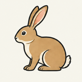 原创教学插图
Original teaching illustration: 兔子
rabbit / hare