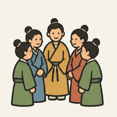 原创教学插图
Original teaching illustration: 众多；人群
many / crowd