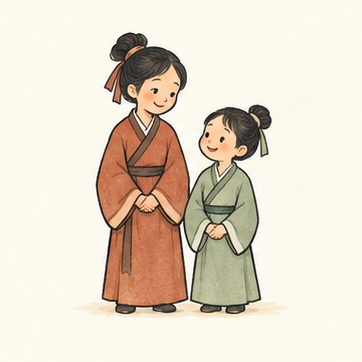 原创教学插图
Original teaching illustration: 姐姐
older sister